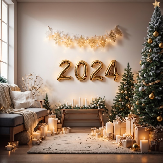 Foto gratuita ai generó feliz año nuevo 2024