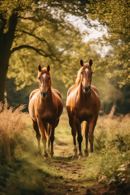 Foto gratuita ai generó una imagen de caballos