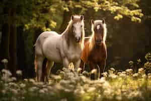 Foto gratuita ai generó una imagen de caballos