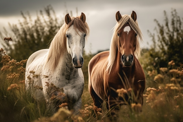 Foto gratuita ai generó una imagen de caballos