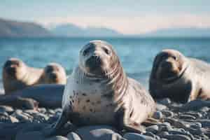 Foto gratuita ai generó imágenes realistas de focas