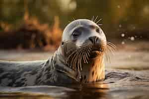 Foto gratuita ai generó imágenes realistas de focas