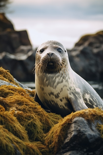 Foto gratuita ai generó imágenes realistas de focas