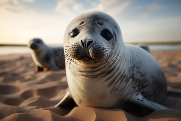 Foto gratuita ai generó imágenes realistas de focas