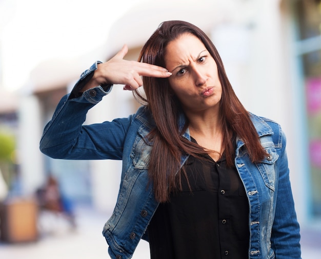 Foto gratuita aislado mujer suiciding