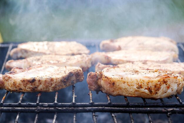 Al aire libre. Deliciosa parrillada