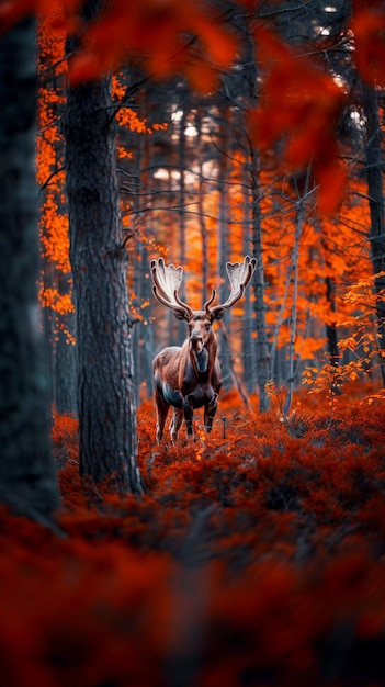 Foto gratuita alce fotorrealista en la naturaleza