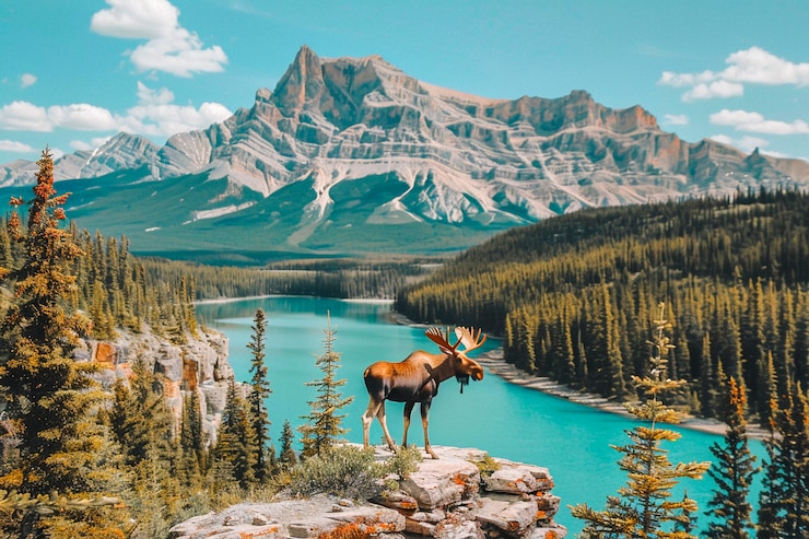 Foto gratuito alce fotorrealista en la naturaleza