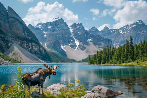 Foto gratuita alce fotorrealista en la naturaleza