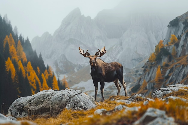 Foto gratuita alce fotorrealista en la naturaleza