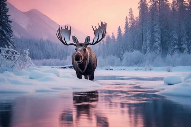 Alces salvajes en la naturaleza