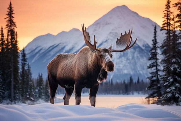 Alces salvajes en la naturaleza