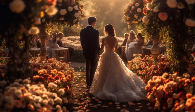 Una alegre celebración del amor y el matrimonio generada por IA