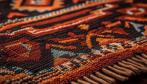 La alfombra kilim tejida muestra la cultura textil turca generada por IA