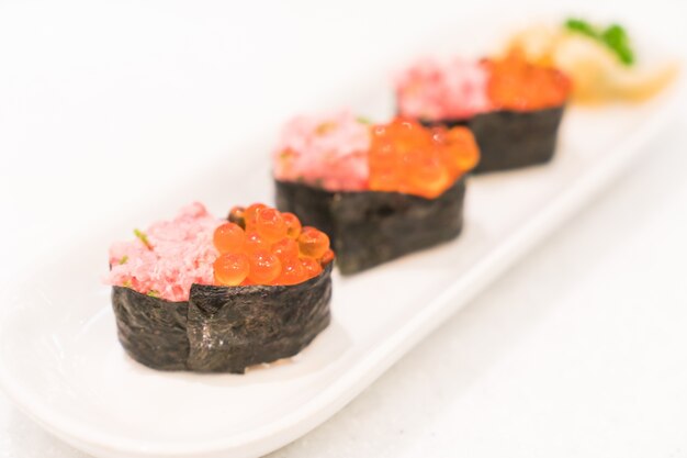 alimento para peces asiático algas sashimi