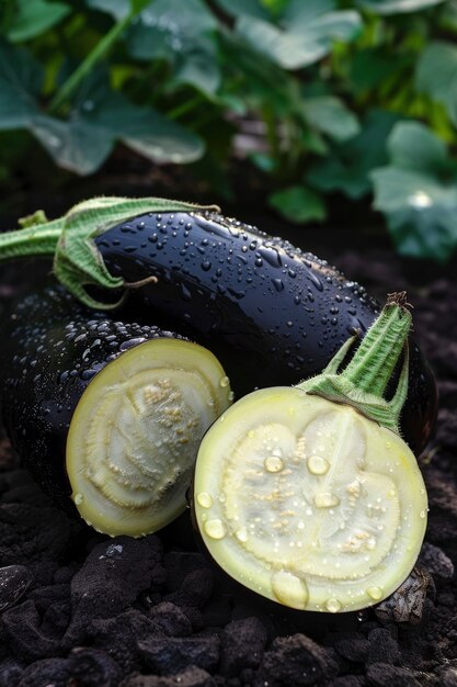 Alimentos crudos con gotas de agua