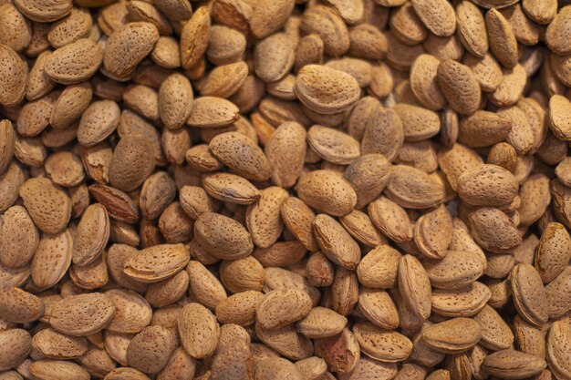 Almendras con cáscara en el caldo