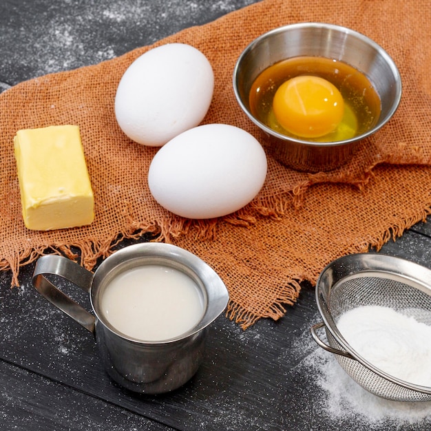 Alta disposición de ingredientes para panadería