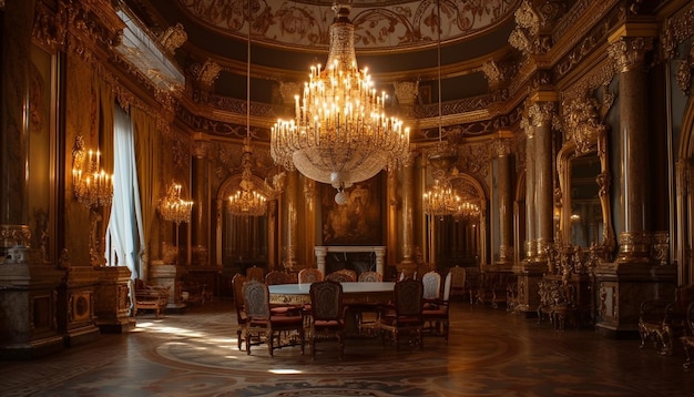 El altar iluminado emana una elegante espiritualidad e historia generada por IA