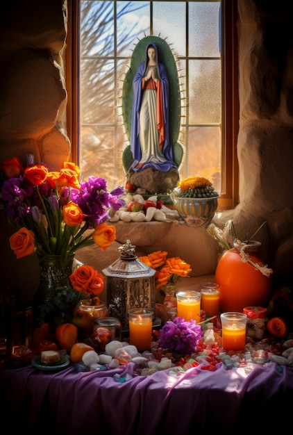 Foto gratuita altar mexicano del día de los muertos