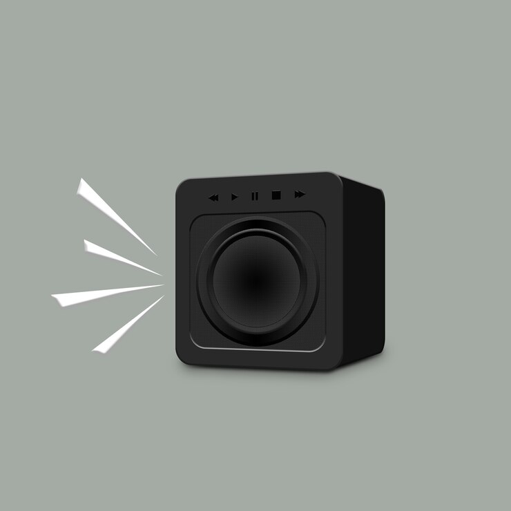Foto gratuito altavoces oscuros con un volumen extremadamente alto