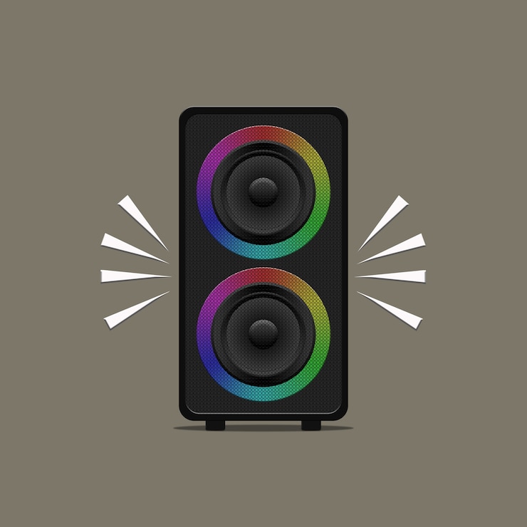 Foto gratuito altavoces con un volumen extremadamente alto