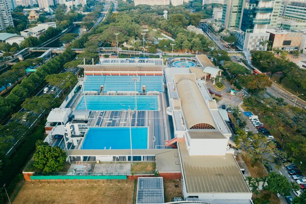 Alto ángulo del centro deportivo