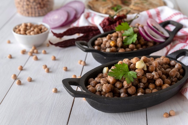 Alto ángulo de deliciosa comida del día lohri.