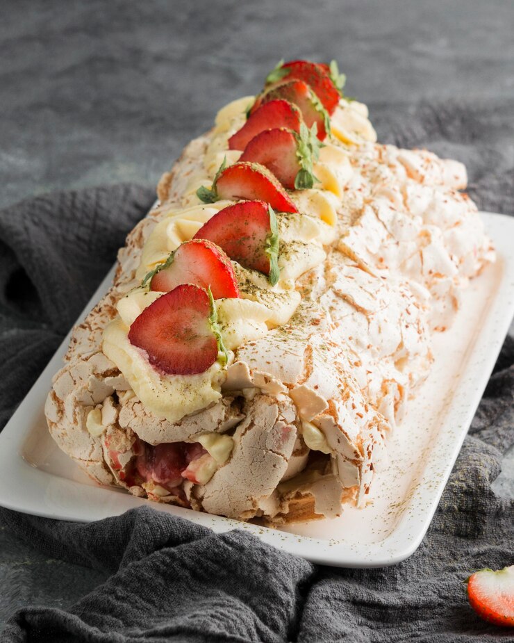 Foto gratuito alto ángulo del delicioso concepto de merengue