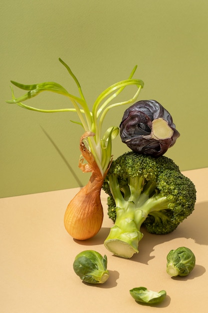 Foto gratuita alto ángulo de verduras