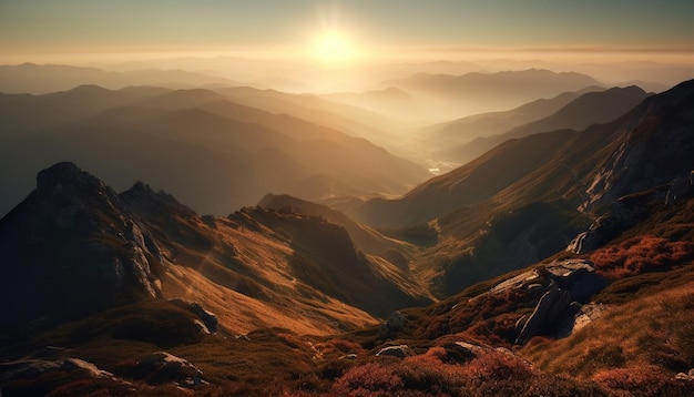 Foto gratuita amanecer sobre las montañas fondo de pantalla