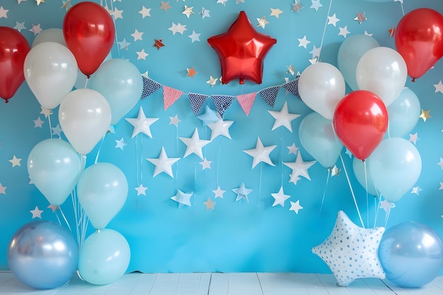 Foto gratuita american colors household decorations for independence day celebration