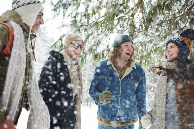 Amigos en la nieve