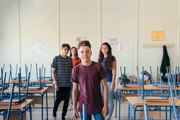 Amigos de nuevo en clase