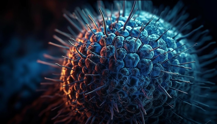 Foto gratuito la ampliación de la membrana celular revela la forma de los microorganismos generada por la ia