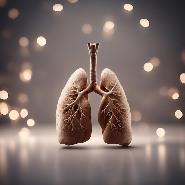 Foto gratuita anatomía de los pulmones sobre una ilustración 3d de fondo claro