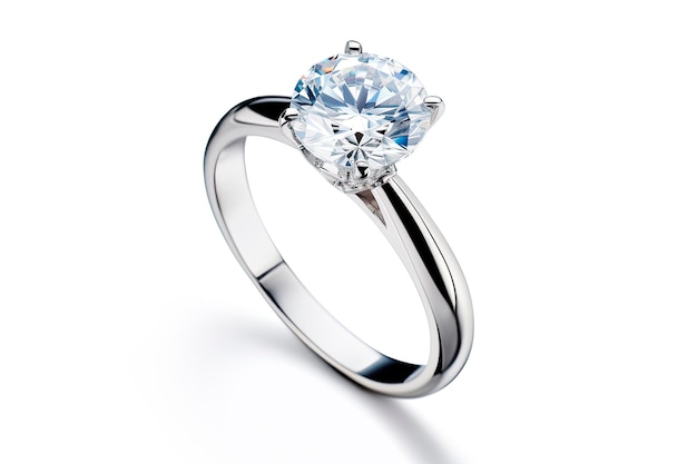 Foto gratuita anillo de diamantes de lujo aislado sobre fondo blanco.