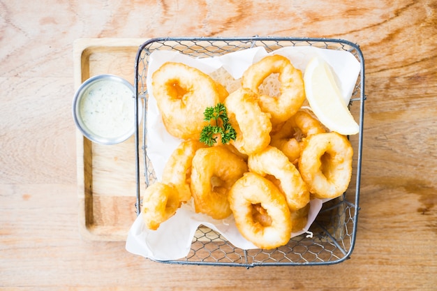 Foto gratuita anillos de calamares