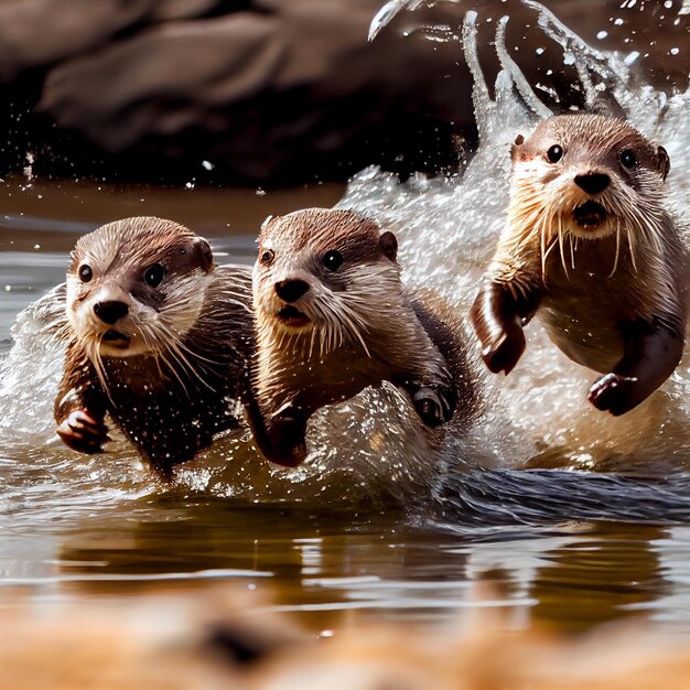 Animal mamífero naturaleza animales en estado salvaje mojado al aire libre IA generativa