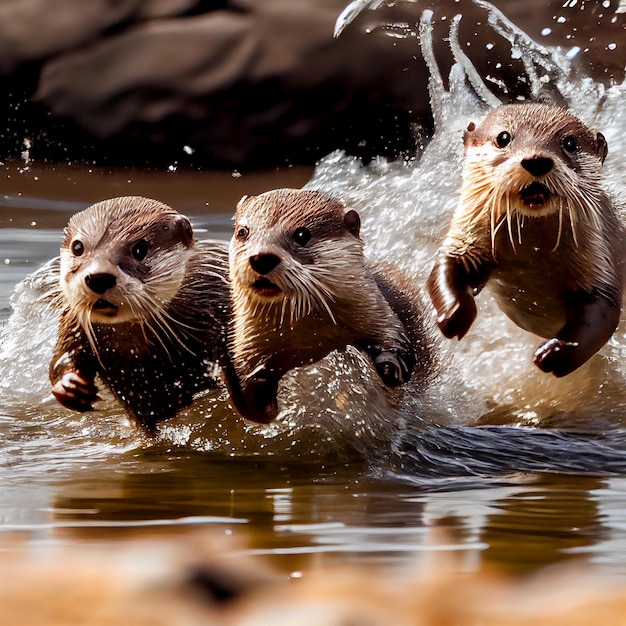 Animal mamífero naturaleza animales en estado salvaje mojado al aire libre IA generativa