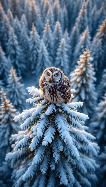 Animales adorables en la nieve