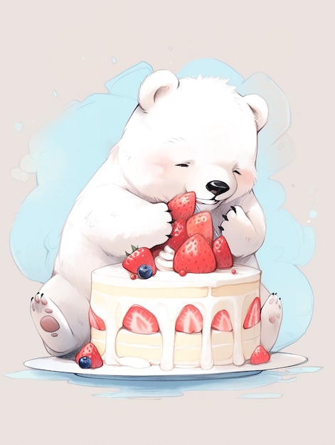 Foto gratuita animales comiendo un pastel dulce y delicioso