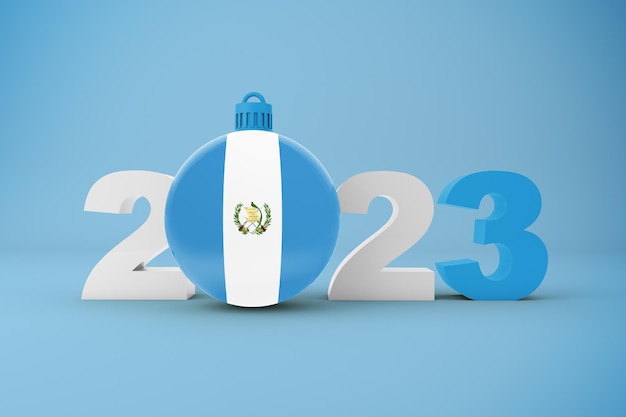 Año 2023 con adorno de Guatemala