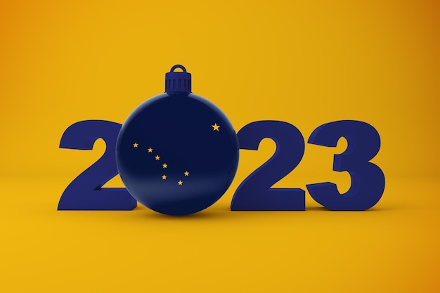 Foto gratuita año 2023 con adorno navideño de alaska