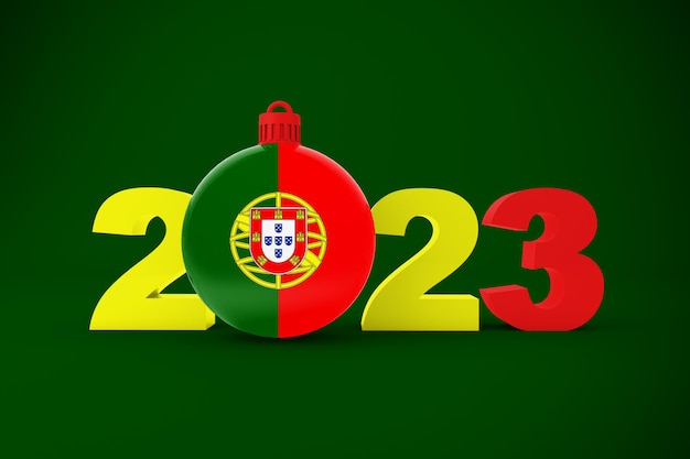 Foto gratuita año 2023 con adorno de portugal