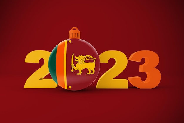 Año 2023 con adorno de Sri Lanka