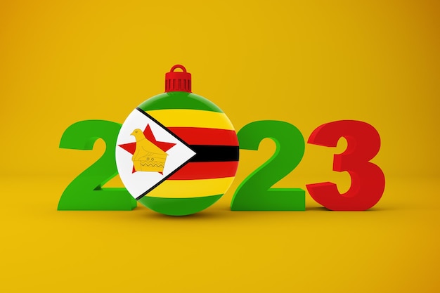 Foto gratuita año 2023 con adorno de zimbabue