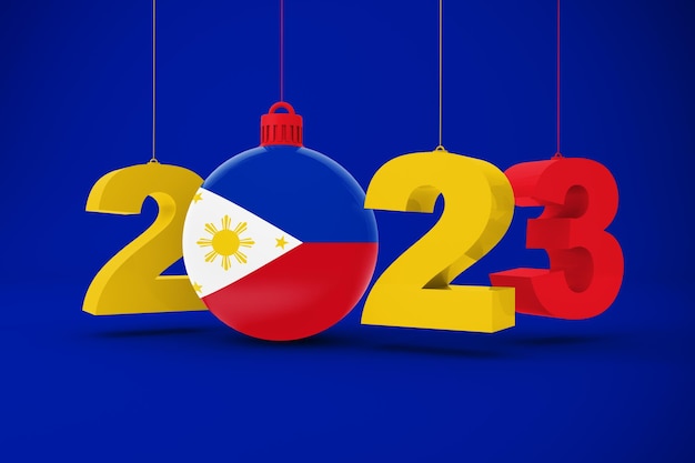 Año 2023 con bandera de Filipinas