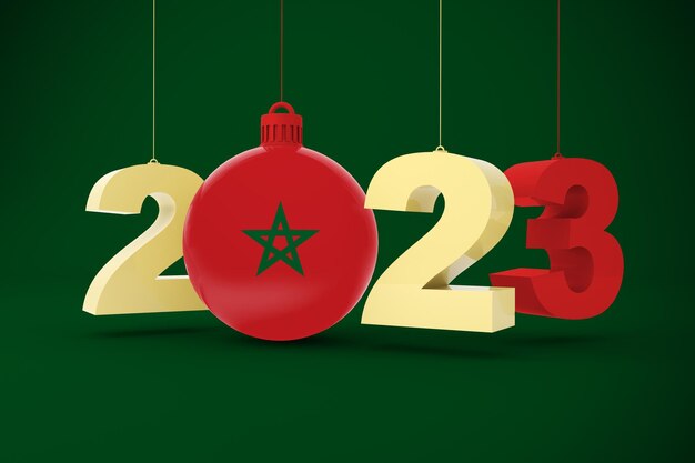 Año 2023 con bandera de Marruecos