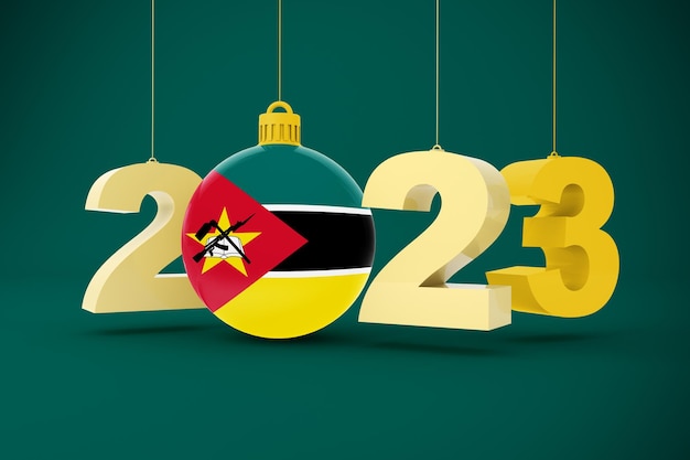 Foto gratuita año 2023 con bandera de mozambique